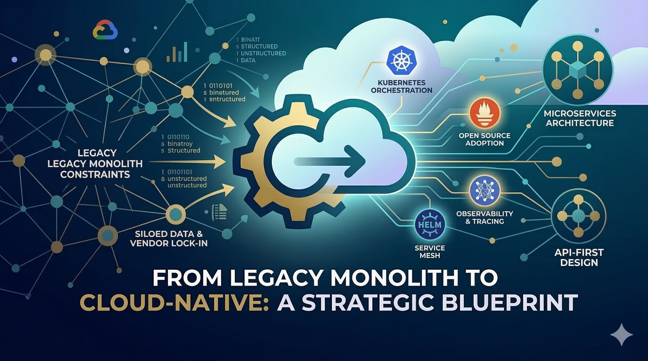 Strategic Blueprint Headline Image: Monolith to Cloud-Native